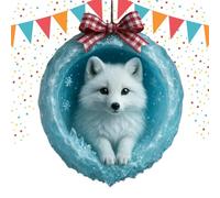 Generico navideños de animales, colgante acrílico 2D cueva hielo - Decoraciones navideñas animales colgantes para árboles - para casa, dormitorio, granja, , festival exterior pared