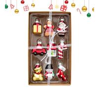 Genérico navideños de muñeco de Nieve de : Juego de 9 Piezas de decoración de Papá Noel para árbol y hogar, dijes Colgantes de Temporada Que agregan un Ambiente Alegre, alféizar de