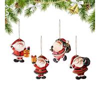 Genérico Navideños De Resina - 3,5 Pulgadas | Decoración En Resina - Juego De 4 Piezas, Decoración Multifuncional para Interior Y Exterior, Alféizares, Jardín, Celebraciones Familiares Festivas