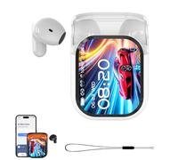 Genérico NE20 Earbuds AI Translation Earbuds Real Time, NE20 Translation, with 140 Language AI Translator Real Time, LCD Touch Screen Sport Wireless Headphones, IPX6 Waterproof (White*2)