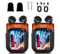 Genérico NE20 Earbuds, Bluetooth 5.4 Earphones LED Display High Fidelity Waterproof Wireless Earphones,LCD Touch Screen,48H Battery Headphones for Office Sports Study Audio (2Pcs Black)