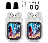 Genérico NE20 Earbuds, Bluetooth 5.4 Earphones LED Display High Fidelity Waterproof Wireless Earphones,LCD Touch Screen,48H Battery Headphones for Office Sports Study Audio (2Pcs White)