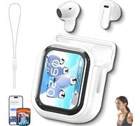 Genérico NE20 Earbuds, LCD Touch Screen Sport Wireless Bluetooth Headphones, with 140 Language AI Translator Real Time, Waterproof, 48 Hours of Battery Life, for Sports, Travel, Business (White)