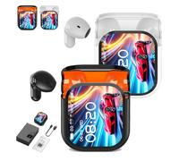 Genérico Ne20 Earbuds, Ne20 Translation Earbuds 140 Language, Ai Translation Earbud Real Time, 48 Hours Battery, LCD Touchscreen Noise Headphones for Travel, Business, Learning (2*Mix)