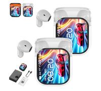 Genérico Ne20 Earbuds, Ne20 Translation Earbuds 140 Language, Ai Translation Earbud Real Time, 48 Hours Battery, LCD Touchscreen Noise Headphones for Travel, Business, Learning (2*White)