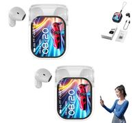 Genérico Ne20 Earbuds, Ne20 Translation Earbuds 140 Language, Ai Translation Earbud Real Time, Bluetooth 6.0 Earphone, LCD Touch Screen, Intelligent Noise Reduction, for Travel and Business (White*2)