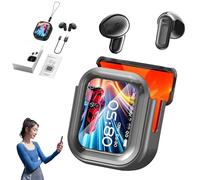 Genérico Ne20 Earbuds, Ne20 Translation Earbuds with 140 Language AI Translator Real Time, LCD Touch Screen, IPX6 Waterproof, HD Stereo Sound for Travel, Business, Learning (Black)
