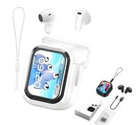 Genérico NE20 Earbuds, NE20 Translation Earbuds, with 144 Languages Real-Time Translation, Bluetooth 5.4 Wireless, LED Touch Screen, IPX6 Waterproof, Noise Cancelling (White)