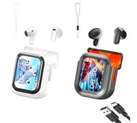 Genérico NE20 Earbuds,NE20 Wireless Headphones,Ai Translation Earbud Real Time, 48 Hours Battery, LCD Touchscreen Noise Headphones for Travel, Business, Learning (Black+White)