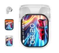 Genérico Ne20 Earbuds, NE20 Wireless Headphones, AI Translation Earbuds Real Time, 140 Language Translation, LCD Touchscreen Noise Headphones for Travel Business (White)
