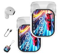 Genérico Ne20 Earbuds, NE20 Wireless Headphones, Ne20Translation Earbuds, with 140 Language AI Translator Real Time, 48 Hours Battery, LCD Touchscreen Noise for Travel, Business, Learning (2*White)