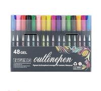 Genérico Neattidyly/Illuminateupon Marker Pen for Highlight,Double Line Outline Markers,Sakesfor Magische Stifte,Waterproof,Quick Dry,Lightfast for DIY Art Crafts,Kid Drawing (48gel)