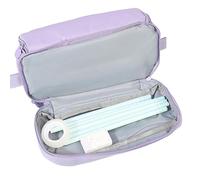 Generico Neceser de Crayons de gran capacidad, Étui À Stylos Multifonction Avec 4 Compartiments, Sacoche Fournitures Scolaires Et Adultes, Grand Étui De Rangement Pour Bureau École Voyage, violeta