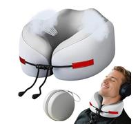 Genérico Neck Pillow Airplane, Travel Sleep Cushion, 9.84x9.06in Authentic Memory Foam Support, Ergonomic Headrest Design, Soft Breathable Fabric for Flight, Car, Train, Rooms, Home