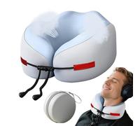 Genérico Neck Pillow Airplane, Travel Sleep Cushion, 9.84x9.06in Authentic Memory Foam Support, Ergonomic Headrest Design, Soft Breathable Fabric for Flight, Car, Train, Rooms, Home