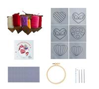 Generico Needle Kits, Embroidery Kits, Needle Craft Sets, Handmade Coaster Embroidery, Adorable Love Pattern Craft for Valentines Day, 13x13cm/5.12x5.12 Inches Multicolor