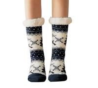 Genérico Negro Coche de invierno de lana forrado de forro polar para hombres y mujeres, botas térmicas cómodas, gruesas y calcetines esponjosos sin que se mantenga caliente, Azul oscuro., Talla única