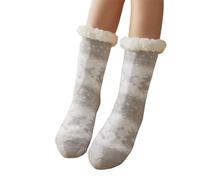 Genérico Negro Coche de invierno de lana forrado de forro polar para hombres y mujeres, botas térmicas cómodas, gruesas y calcetines esponjosos sin que se mantenga caliente, gris, Talla única