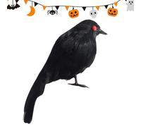 Generico Negro Realista - Artificial | Cuervos con Plumas Negras Hechas a Mano, de Cuervos Negros Hechos a Mano, para de 6,3 Pulgadas, de decoración de Corv para Las V