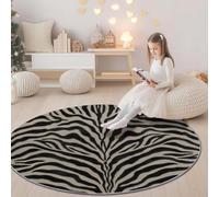 Genérico Negro Tappeto Rotondo in flanella, Camuflaje Rayas De Cebra Stampa Morbida Tappeto Rotondo di Protezione - 90 cm Antiscivolo Lavabile Tappeti per soggiorno ufficio cucina
