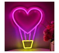 Genérico Neón Globo aerostático con forma de corazón para letrero neón luz globo regulable alimentada por para USB