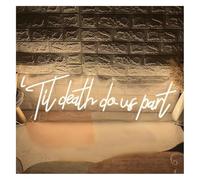 Genérico Neón Letreros de neón colgantes Hasta que la muerte nos separe Letrero de neón Luz de boda Decoración de boda(Amarillo)