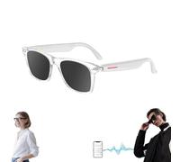 Genérico Nessthub Glasses, AI Smart Bluetooth Translation Glasses, Nessthub Smart Wireless Headphone Glassess, Music Playback, with Speakers Hands-Free Calling, HD Camera (White,Sunglasses)