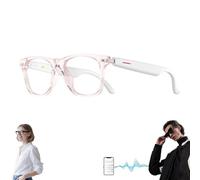 Genérico Nessthub Glasses, AI Smart Bluetooth Translation Glasses, Nessthub Smart Wireless Headphone Glassess, Music Playback, with Speakers Hands-Free Calling, HD Camera (Pink,Blue Light Blocking)