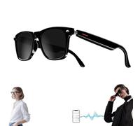 Genérico Nessthub Glasses, AI Smart Bluetooth Translation Glasses, Nessthub Smart Wireless Headphone Glassess, Music Playback, with Speakers Hands-Free Calling, HD Camera (Black,Sunglasses)