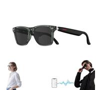 Genérico Nessthub Glasses, AI Smart Bluetooth Translation Glasses, Nessthub Smart Wireless Headphone Glassess, Music Playback, with Speakers Hands-Free Calling, HD Camera (Green,Sunglasses)