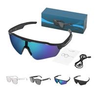 Genérico Nessthub Smart Glasses, Nessthub Smart Wireless Headphone Glass, AI Bluetooth Transla for Men/Women, Hands-Free Calling, for Home/Office (Sunglasses*Blue)