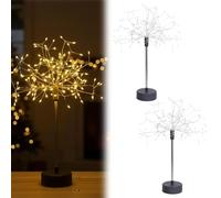 Genérico Nest and Flowers Table Lights Fireworks, Nestandflowers Mini Table Starburst Silver, Christmas Decorations Starburst Light, Warm White Decorative Firework Lights for Party (2Pcs Warm)