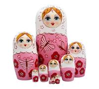 Genérico Nesting Dolls - Painted Stacking Toy Set, Traditional Russian Dolls, Decorative Kids Educational Nesting Figures, Multi Layer Stacking Doll Collection, Cultural Wooden Figurines