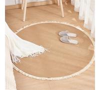 Genérico Nestoly Cotton Rope Area Rug for Cats, Premium Cotton Rope Area Rug for Cats, Washable Round Vintage Reversible Woven Tassel Rugs,Easy to Clean (Coffee,60cm)