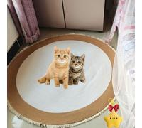 Genérico Nestoly Cotton Rope Area Rug for Cats, Premium Cotton Rope Area Rug for Cats, Washable Round Vintage Reversible Woven Tassel Rugs, Soft and Stylish Home Accent, Easy Clean (White,40inch)