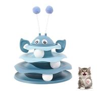 Genérico Nestoly Interactive 3-Layer Cat Toy Tower, Nestoly Interactive 3-Layer Cat Toy Tower with Rotating Bee and Rolling Balls, For Cats & Kittens Chase, Batting & Exercise Play (Blue)