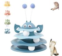 Genérico Nestoly Interactive 3-Layer Cat Toy Tower, Nestoly Interactive 3-Layer Cat Toy Tower with Rotating Bee and Rolling Balls, 3 Levels for Chase, Batting & Exercise for Cats & Kittens (Blue)