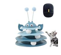 Genérico Nestoly Interactive 3-Layer Cat Toy Tower, with Rotating Bee and Rolling Balls, 3 Levels for Chase for Indoor Cats to Stay Active and Exercise Self-Play Activity Toy (Blue)