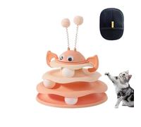 Genérico Nestoly Interactive 3-Layer Cat Toy Tower, with Rotating Bee and Rolling Balls, 3 Levels for Chase for Indoor Cats to Stay Active and Exercise Self-Play Activity Toy (Pink)
