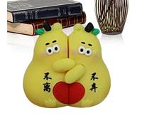 Genérico Never Divide Pear Decoration, Cute Pear Couple Doll Ornament, Portable Table Centerpiece Love Sculpture, Romantic Home Decor Accent for Wine Cabinet, Bookshelf, Living Room Display