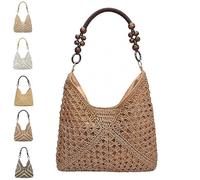 Genérico New Fashionable Handmade Woven Bag Crochet Bags, Boho Large Capacity Summer Tote Bag, for Shopping, Or Beach Trips (#C)
