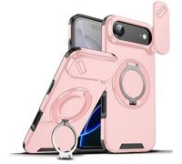 Genérico New Slide Camera Protection Magnetic Stand Phone Anti-Fall Case with Slide Camera Cover for iPhone 17/ iPhone 17 Pro/iPhone 17 Air/iPhone 17 Pro MAX (Rose Gold,for iPhone 17)