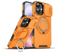 Genérico New Slide Camera Protection Magnetic Stand Phone Anti-Fall Case with Slide Camera Cover for iPhone 17/ iPhone 17 Pro/iPhone 17 Air/iPhone 17 Pro MAX (Orange,for iPhone 17)
