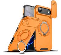 Genérico New Slide Camera Protection Magnetic Stand Phone Anti-Fall Case with Slide Camera Cover for iPhone 17/ iPhone 17 Pro/iPhone 17 Air/iPhone 17 Pro MAX (Orange,for iPhone 17 Air)