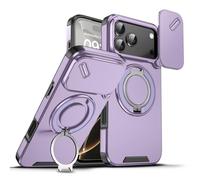 Genérico New Slide Camera Protection Magnetic Stand Phone Anti-Fall Case with Slide Camera Cover for iPhone 17/ iPhone 17 Pro/iPhone 17 Air/iPhone 17 Pro MAX (Purple,for iPhone 17 Pro MAX)