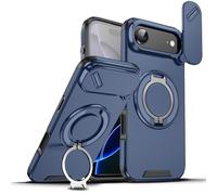 Genérico New Slide Camera Protection Magnetic Stand Phone Anti-Fall Case with Slide Camera Cover for iPhone 17/ iPhone 17 Pro/iPhone 17 Air/iPhone 17 Pro MAX (Navy Blue,for iPhone 17)