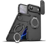 Genérico New Slide Camera Protection Magnetic Stand Phone Anti-Fall Case with Slide Camera Cover for iPhone 17/ iPhone 17 Pro/iPhone 17 Air/iPhone 17 Pro MAX (Black,for iPhone 17 Air)