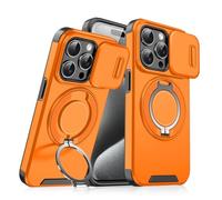 Genérico New Slide Camera Protection Magnetic Stand Phone Case, for iPhone 16/15/14/13/12/11 Pro MAX, Built-In Magnetic Ring, Precise Cutouts for Full Protection (13/14,Beige)