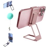 Genérico New Upgraded Back Clip Type 360° Folding Bracket, Adjustable, Foldable, Case-Friendly Phone Stand with Stable Metal Base for Various Smartphones (Grey)