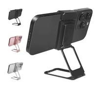 Genérico New Upgraded Back Clip Type 360 Folding Bracket,Adjustable Height and Angle, for Various of Smartphones (Black)